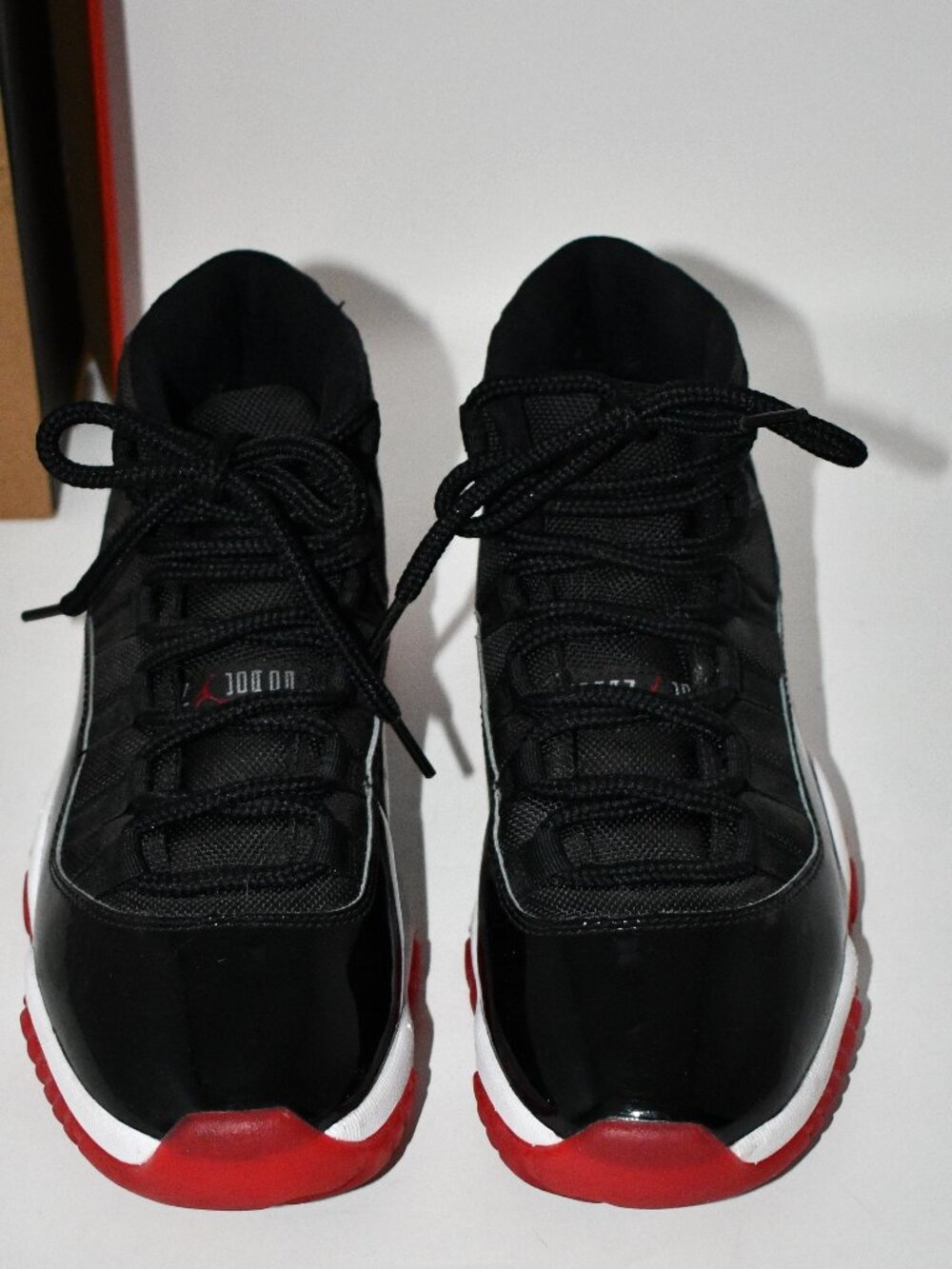 2019 Air Jordan 11 Retro Bred Men's Size 7 Black Red Sneakers 378037-061 Good Co
